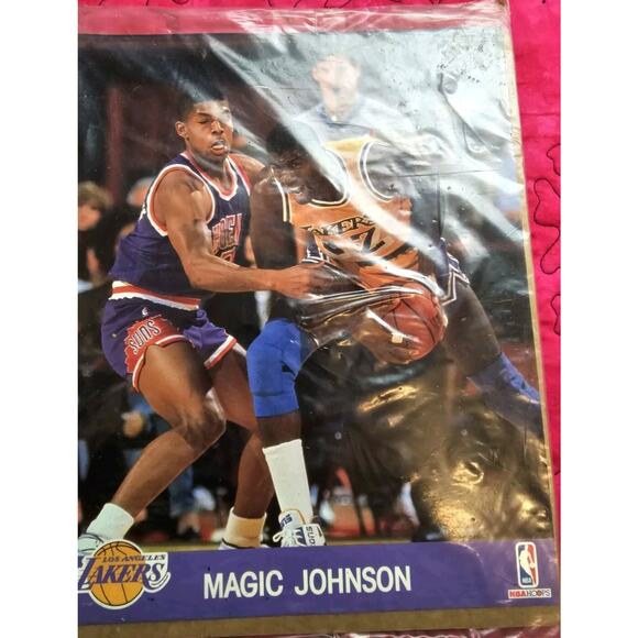 NBA Hoops, Action Photos, Lakers Magic Johnson 8x10 Photo Original Packaging - Picture 1 of 3